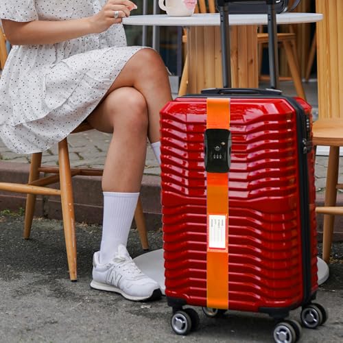 Sangle d'identification de bagages Veki réglable orange clair