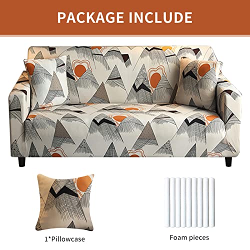Joydream 1 Piece Stretch Sofa Covers For 3 Cushion Couches Printed Couch Cover Elastic Sofa Slipcover Universal Couch Slipcovers 3 Seater With 1 Pillowcase (Large, Beige Sun) #TOP4