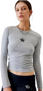 تيشيرت بأكمام طويلة وطبعة نجوم للنساء من كليوكوتون