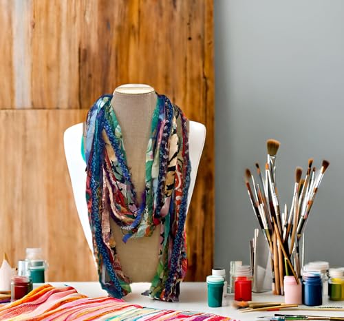 Handmade Multi Strand Recycled Shredded Fabric and Yarn Cowl Rope Scarf – LRW DESIGNS 6