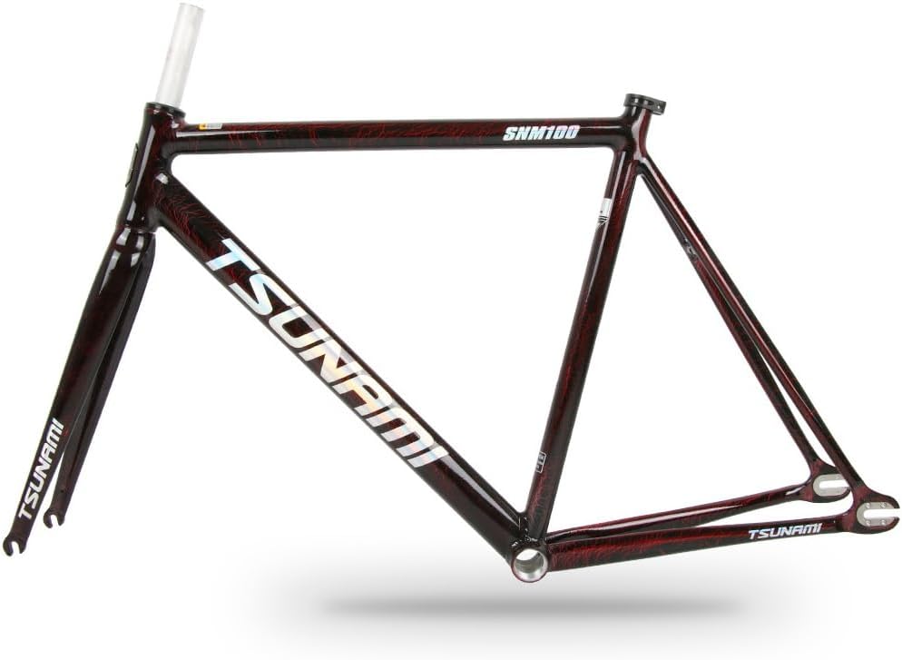 700C Fixed Gear Bike Frameset 49 52 55 58CM Aluminum Alloy Bike Frame Racing Track Bike C Brake Frame 100/120mm Quick Release(Black Gray,58cm)