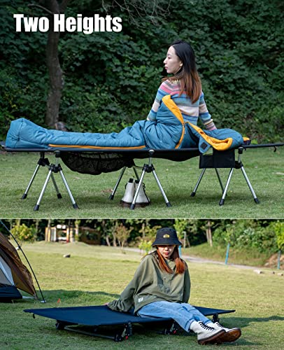 Iclimb 1 Anti-Sinking Folding Chair And 1 Two Heights Super Easy Assemble Cot And 1 3M Thinsulate Insulation Warm Sleeping Bag Bundle, Ultralight Compact For Adults Outdoor Backpacking Camping Glampin #TOP4
