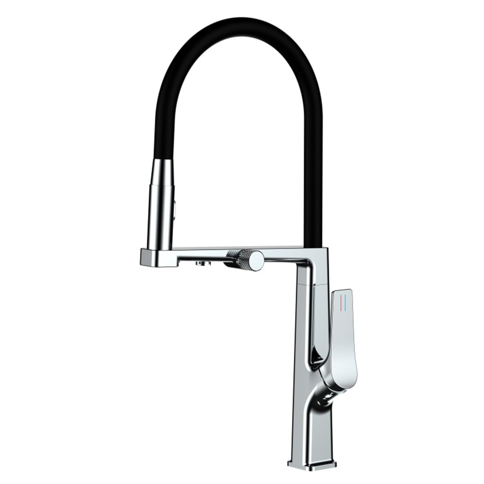 ZYCHSJXA 3 Way Kitchen Tap with Pull Out Hose Chrome Flexible Drinking Water for Sink Double Outlet Faucet