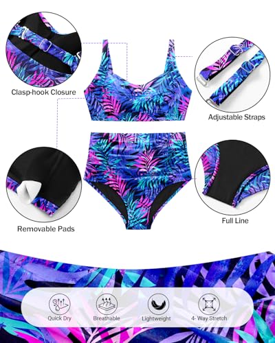 Image of Daci Women's Plus Size Bikini Sets - High Waisted Two-Piece Swimsuits with Tummy Control