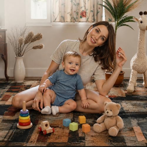 Image of FRESH FROM LOOM Anti Skid Luxury Carpet for Living Room Hall & Bedroom | 100% Nylon Carpet | Rubber Backing Grip | Anti Fade | Quick Cleaning | Washable (Light Beige| Size:- 90x150 Cm or 3x5 Fts)