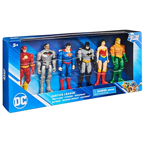 Dc Justice League Flash, Cyborg, Superman, Batman, Wonder Woman & Aquaman Action Figure 6-Pack #TOP1