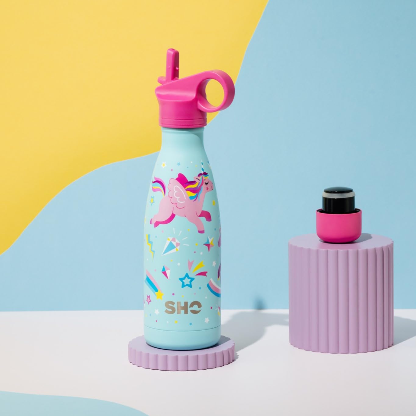 SHO Kids Bottle, Ultimate Insulated, Double Walled Stainless Steel Vacuum Flask & Water Bottle, 12 Hours Hot & 24 Hours Cold - Image 3