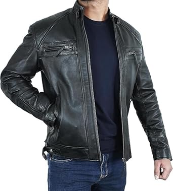 Jaqueta de Couro Masculina, Original, Casaco Casual (BR, Alfa, GG, Regular, Regular)