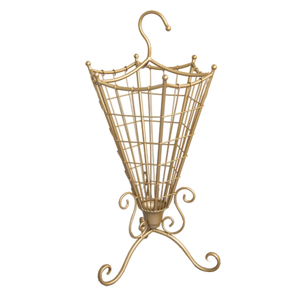 Porte-parapluie en métal design avec crochets et hauteur 70 cm pour entrée