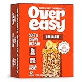 Over Easy Soft and Chewy Granola Breakfast Bars - Granola and Protein Bars - Energy Snack Bars - Clean, Gluten Free, Dairy Free, Soy Free and Kosher (Banana Nut, 12 Count)
