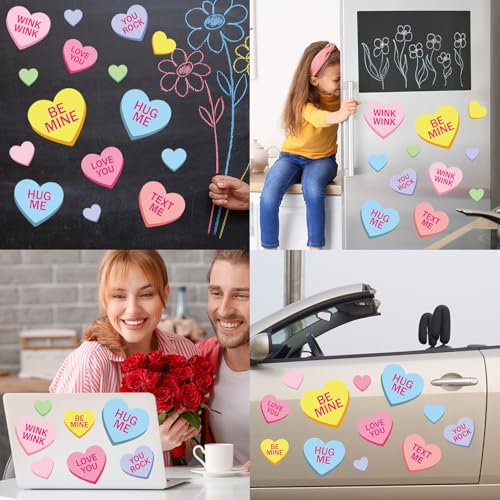 22 imanes decorativos con forma de corazón para refrigerador miniatura 7