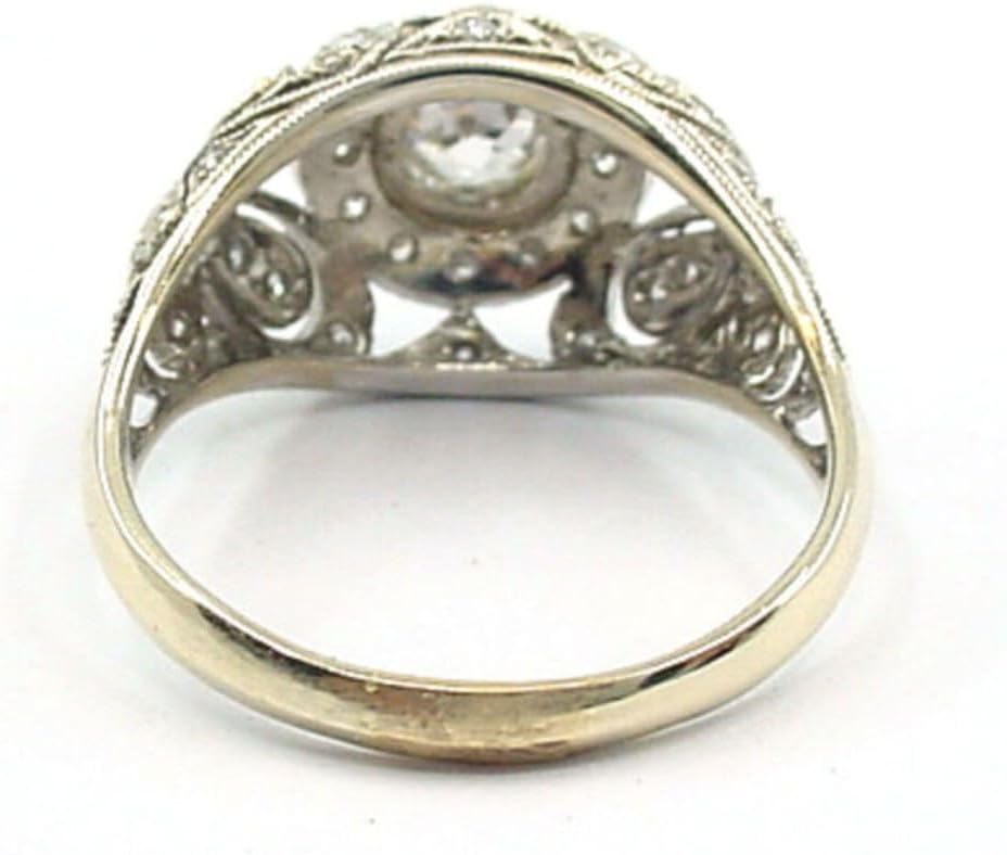 3 Ct Round Diamond Art Deco Edwardian Milgrian Filigree Engagement Ring For Women 14K Gold Finish 925Sterling Silver Handmade Two Tone Victorian Antique Jewelry Gift For Her