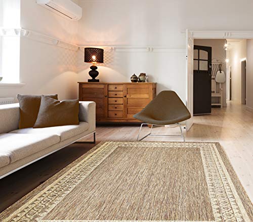 PRIYATE Florida Collection – Border Design Indoor/Outdoor Area Rug | All Weather Premium