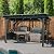 Backyard Discovery Rockport XL 12' x 6' Galvanized Steel BBQ Grill Gazebo Pavilion with Hardtop Steel Roof, Bar Tops, Powerport, Snow Support, Wind Resistance, Cook Station for Outdoor Patio or Deck