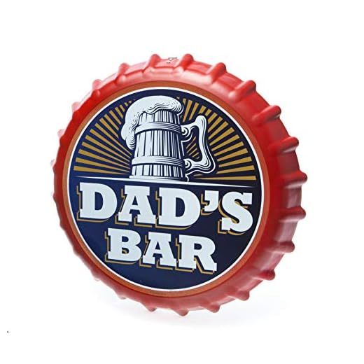 Boxergåvor pappor flaska keps skylt | man cave, trädgård eller bar väggdekor för män | födelsedag, jul eller fars dag gåva, tenn, 35 cm x 5 cm