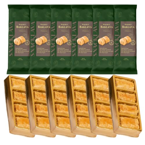 Snacklava Walnut Baklava Bites - 6 Pack (24 Pieces)
