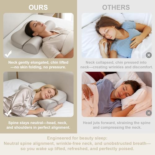 Oreiller pour dormir sur le dos en mousse à mémoire de forme thermorégulatrice confortable - 6