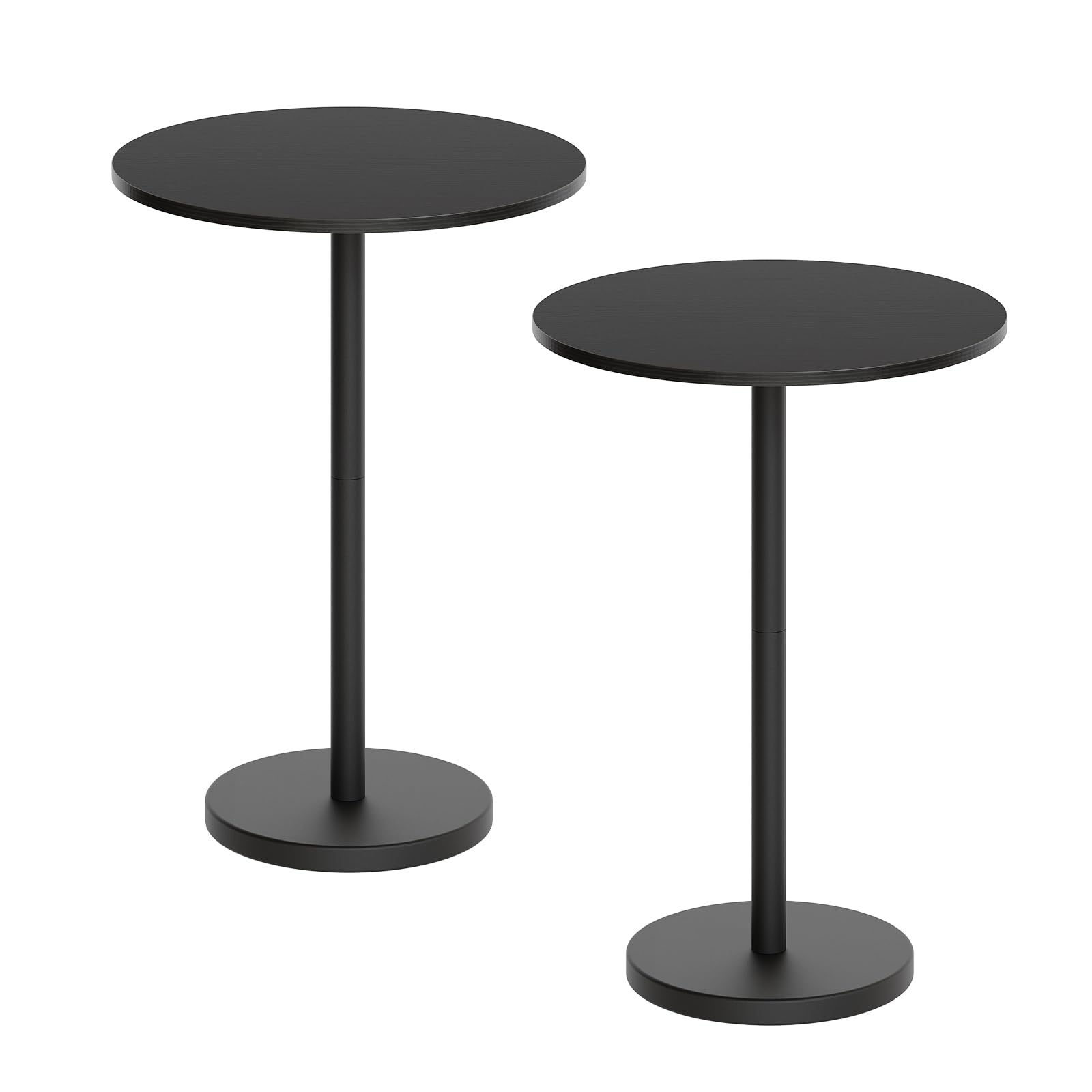 YATINEY Bar Table, Round Bar Table Set of 2, Counter Height Table, Pub Cocktail Table, Metal Frame, for Bistro, Dining Room, Living Room, Terrace,