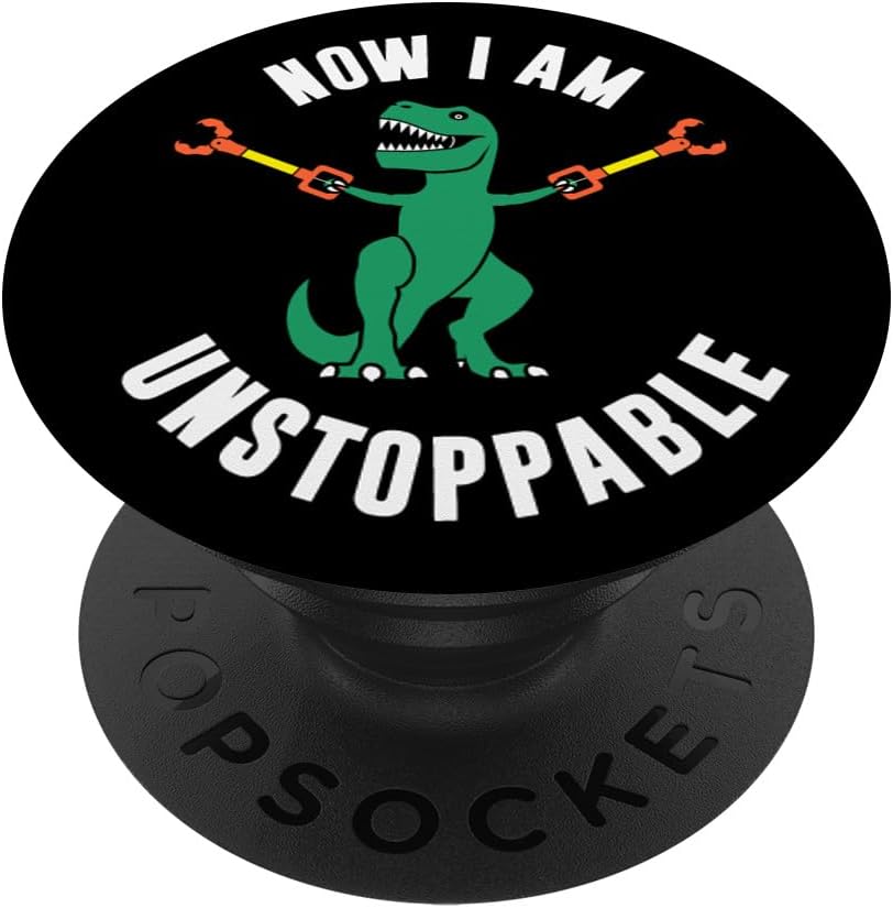 CJ CraftsyNow I Am Unstoppable Funny T-Rex PopSockets PopGrip: Swappable Grip for Phones & Tablets PopSockets Adhesive PopGrip