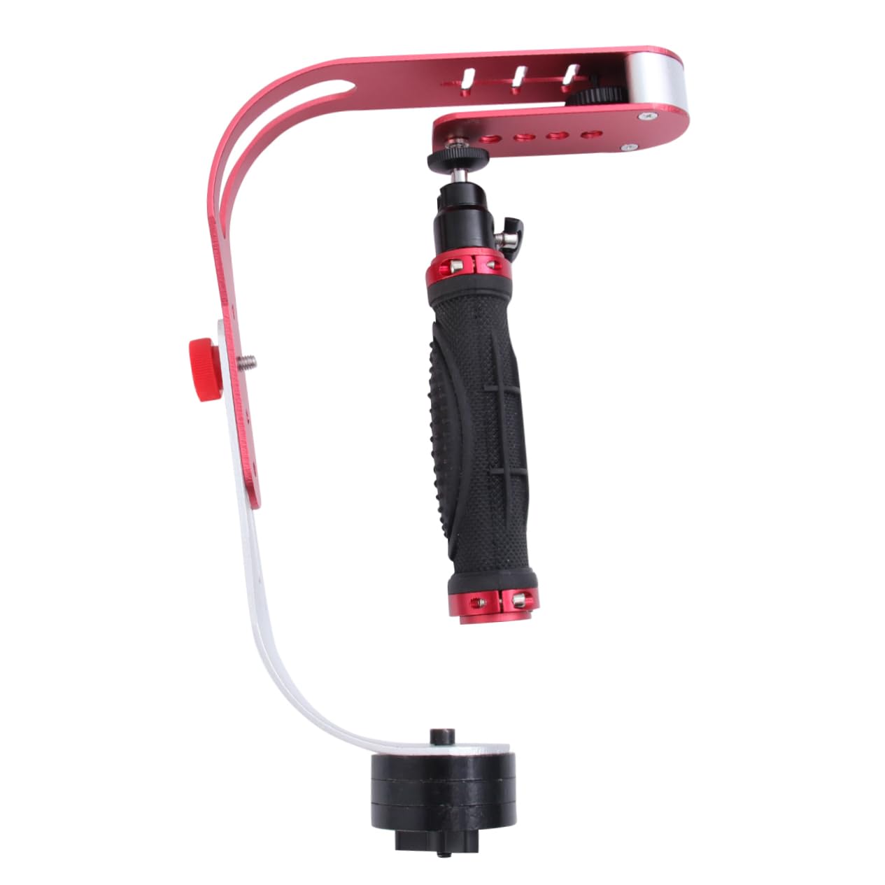 Stabilizzatore per Fotocamera a Arco Portatile in Lega di Alluminio Rosso | Camera e Dv, Supporto Manuale per Riprese in Viaggio, Movimenti Bassi Fluidi, Riduce Vibrazioni