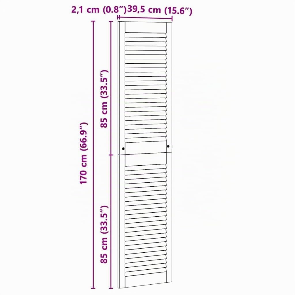 Hommdiy Schranktüren 2 pcs Braun 170 x 39.5 x 2.1 cm Massivholz Kiefer