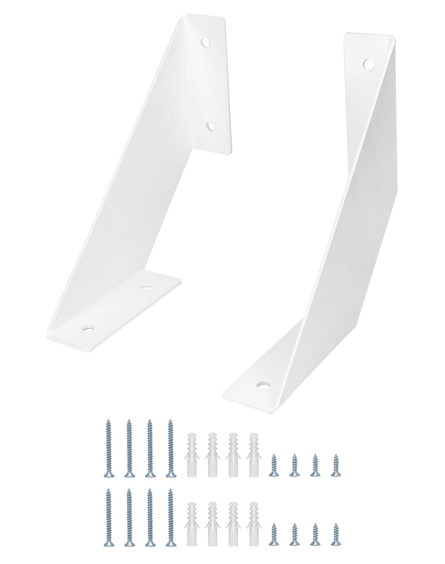 QWORK® 2 Piezas Soporte de Baldas Pared, Escuadras Metálicas Retro de Hierro, 15cm Blanco