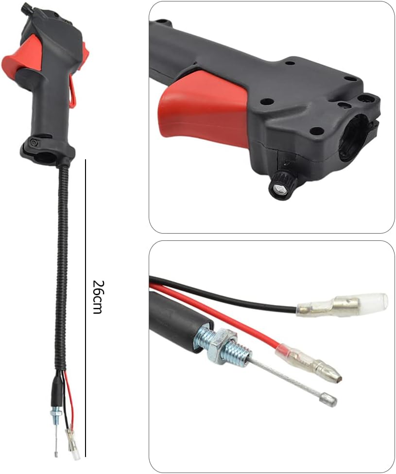 26mmハンドルスイッチスロットルトリガー（刈払機用、ケーブル付き）