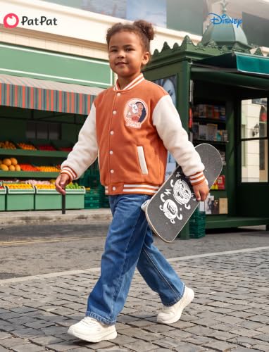 Image of Disney Kids Fleece Bomber Jacket, Varsity Outerwear with Pockets, 2-10Y