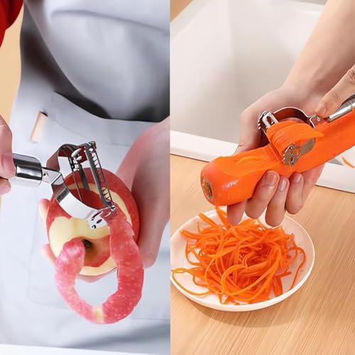 Image of 3 in 1 Vegetable Peeler with Stainless Steel Blade, Julienne Peeler for Vegetables & Fruits, Multi-Functional Potato Carrot Cucumber Peeler