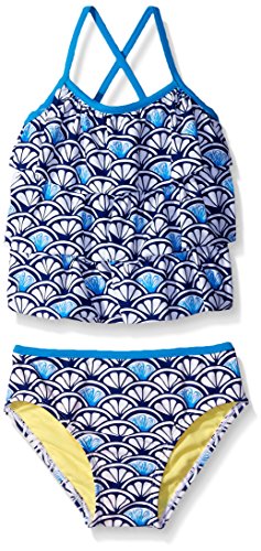 Tommy Bahama Girls' Two Piece Shell Ruffle Tankini
