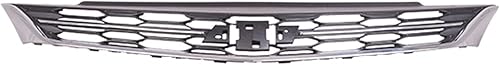 Robautoparts Rejilla superior delantera 2016-2018 para Chevrolet Cruze hecha de plástico negro mate con moldura inferior de cromo y barra cromada