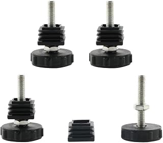 uxcell Leveling Feet 25 x 25mm Square Inserts Table Leg Adjustable Leveler 4 Sets