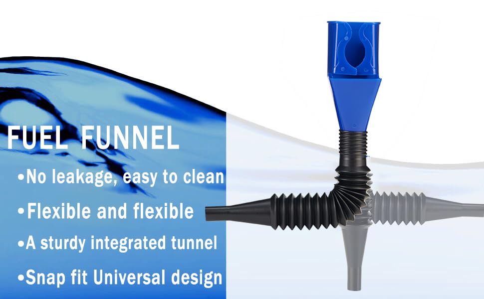 Miniatura 7 de Embudo flexible para herramientas de drenaje, embudo de combustible automotriz retráctil, embudo de cierre de plástico universal, broche de aceite