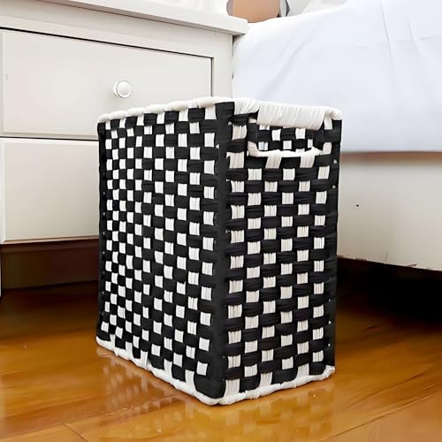 Fozxsvg Black Woven Wicker 3.5 Gallon Fabric Trash Can, Storage Baskets, Waterproof Cute Waste Basket, Decorative Trash Bin for Bedroom, Office, Living Room, Kitchen by Fozxsvg - Image 7