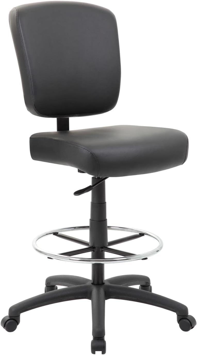 Boss Office Products Oversized Drafting Stool in Black
