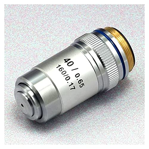 Microscope 195 Achromatic Objective Lens 4X 10X 20X 40X 60X 100X Biological Microscope Lens(Sliver 40X)