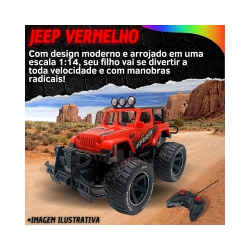 Carrinho Recarregavel 4x4 Controle Remoto 7 Funções C/Led (Vermelho)