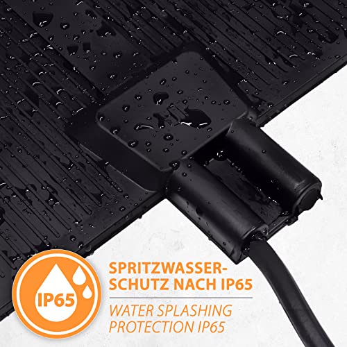 120W Gummi-Heizmatte, Outdoor Heizmatte 25x94cm, bis 60°C, IP65 Spritzwasserschutz, UV beständig, 2.4m Anschlusskabel