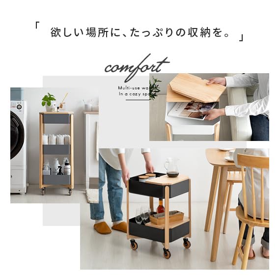 Amazon.co.jp: キッチンワゴン おしゃれ キャスター付き 北欧 スリム