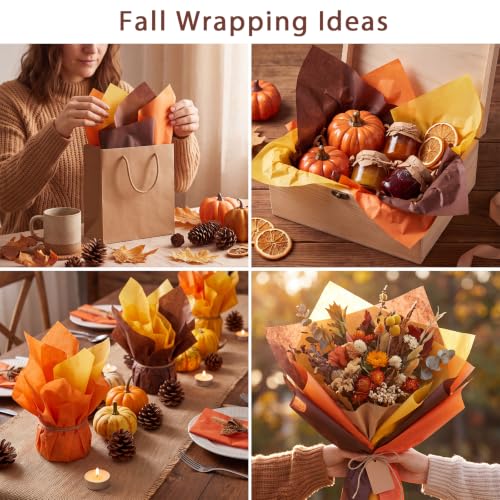 Image of woric 160 Sheets Fall Tissue Paper for Gift Bags 20 X 14 Inches