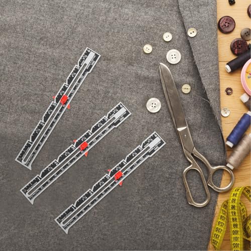 OFFSCH 12pcs Sewing Gauge Rulers Set for Quilting and Knitting, Red Aluminum Alloy Seam Gauge Measuring Tools for DIY Crafting and Button Placement - Thumbnail 5
