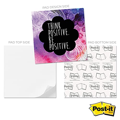 Think Positive Be Positive Sticky Note Cube / 600 Sheets / 2.75\" Memo Block Printed on 4 Sides/Encouraging Note Cube