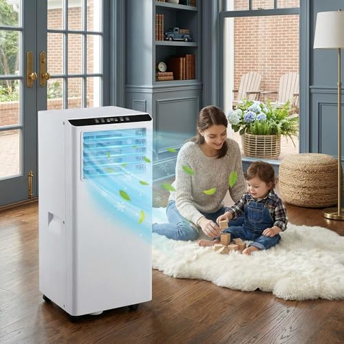 Image of 8,000 BTU Portable Air Conditioner with Dehumidifier & Fan, Compact AC Unit Cools Rooms up to 350 Sq.Ft, 24H Timer, Remote Control for Home, Office, Bedroom