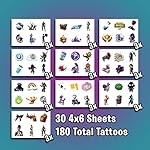 10-Sheets-60-Temporary-Tattoos-of-Battle-Royale-Characters-Birthday-Party-Supplies-Favors-Easy-to-Use-Safe-Durable-Tattoos-for-Children-Multiple-Designs-Non-toxic
