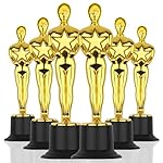 WINKIO Gold Award Trophies，Gold Award Statues, Pack of 6 Mini Trophies, Plastic Trophy Award for Competition,Events, Sports, Party Decorations,Award Ceremony and Appreciation Gift