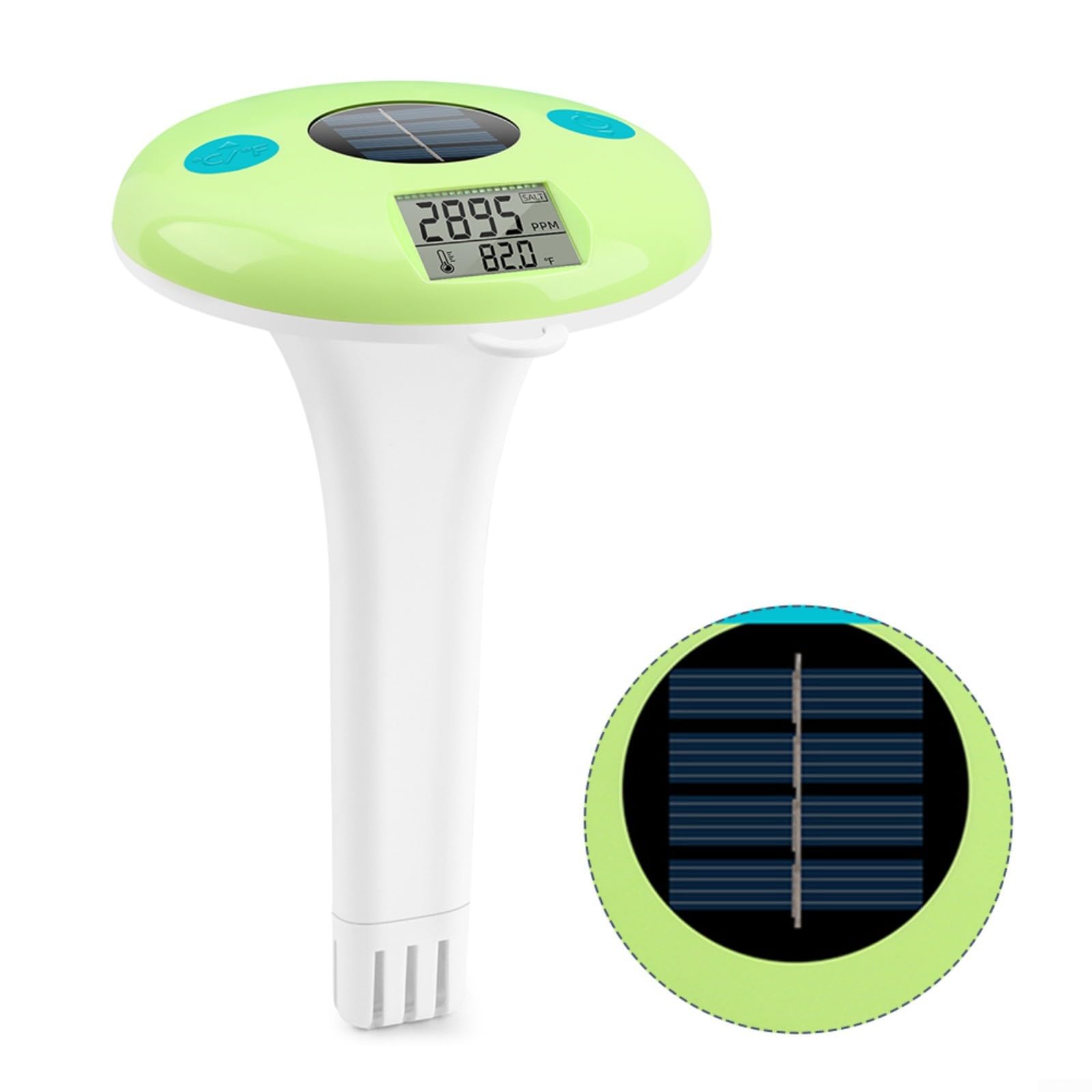 Termometro da piscina, wireless, digitale, galleggiante, misuratore di temperatura di salinità, IPX7, impermeabile, per spa, vasca da bagno, giardino, stagno, 1 unità