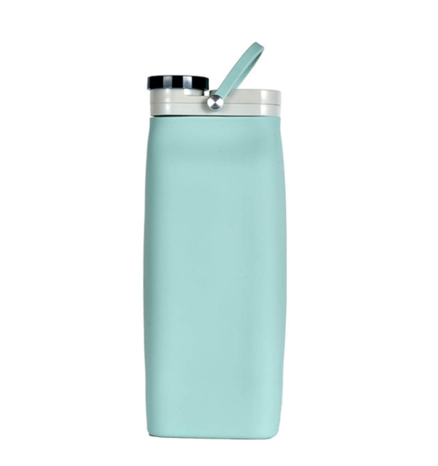 MRKU Botella de Agua Plegable de Silicona de 600 ml, portátil, para Deportes al Aire Libre, Viajes, de Gran Capacidad, para Leche
