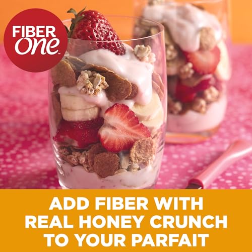 Fiber One Honey Clusters Breakfast Cereal, Fiber Cereal Made with Whole Grain, 17.5 oz