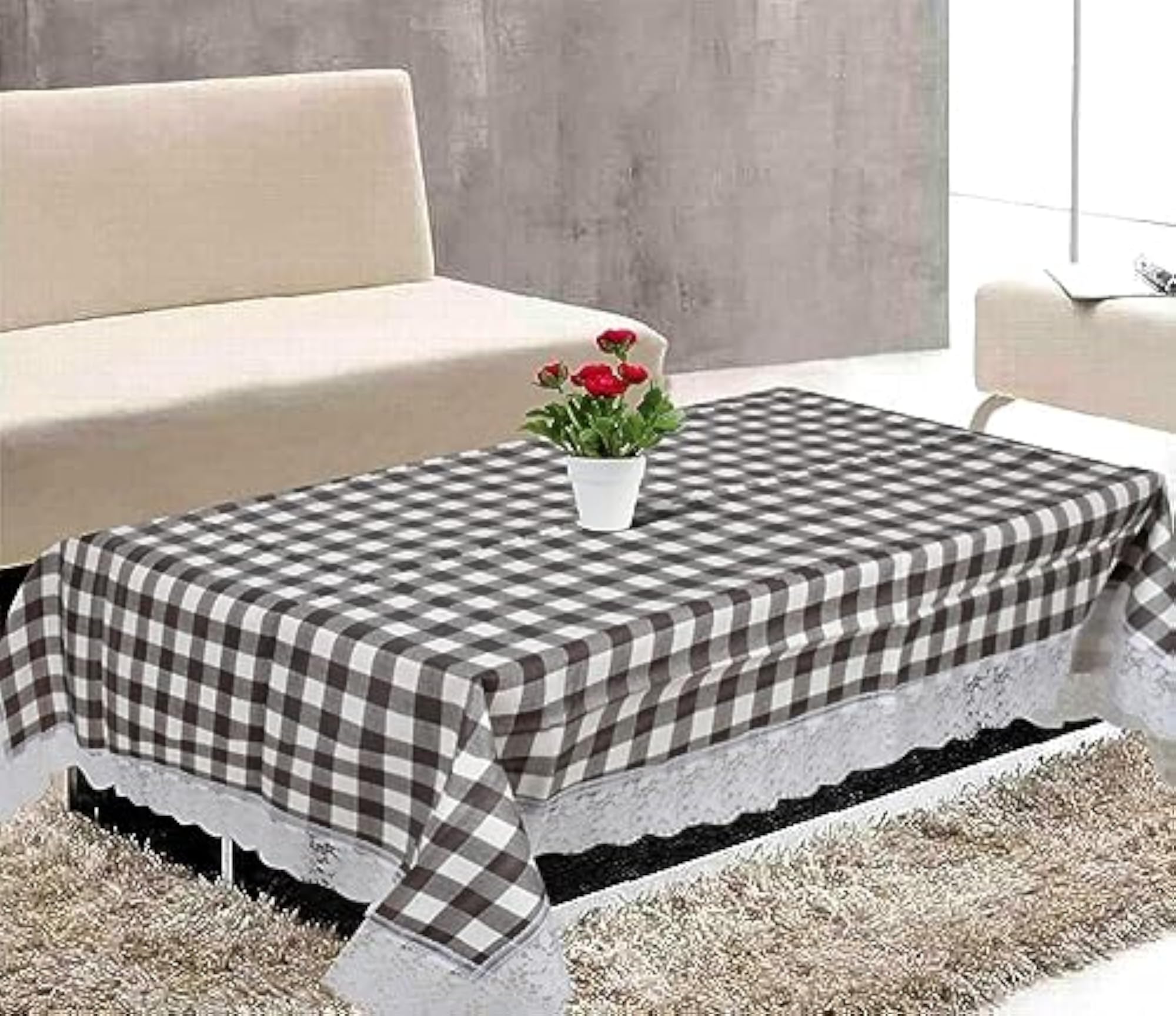 Checks Print 4 Seater Table Cloth, Stylish Protection