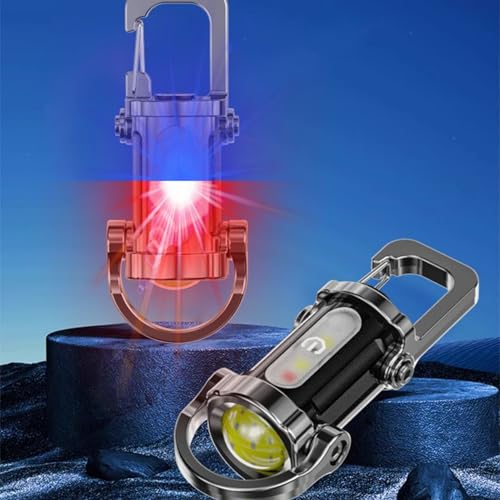 Mini Keychain Flashlight - USB Rechargeable Survival Light, Compact LED Torch | Waterproof Equipment Device, Multi Mode Signaling Tool For Hiking Mountaineering Camping Adventure Outdoor Act – Image 4
